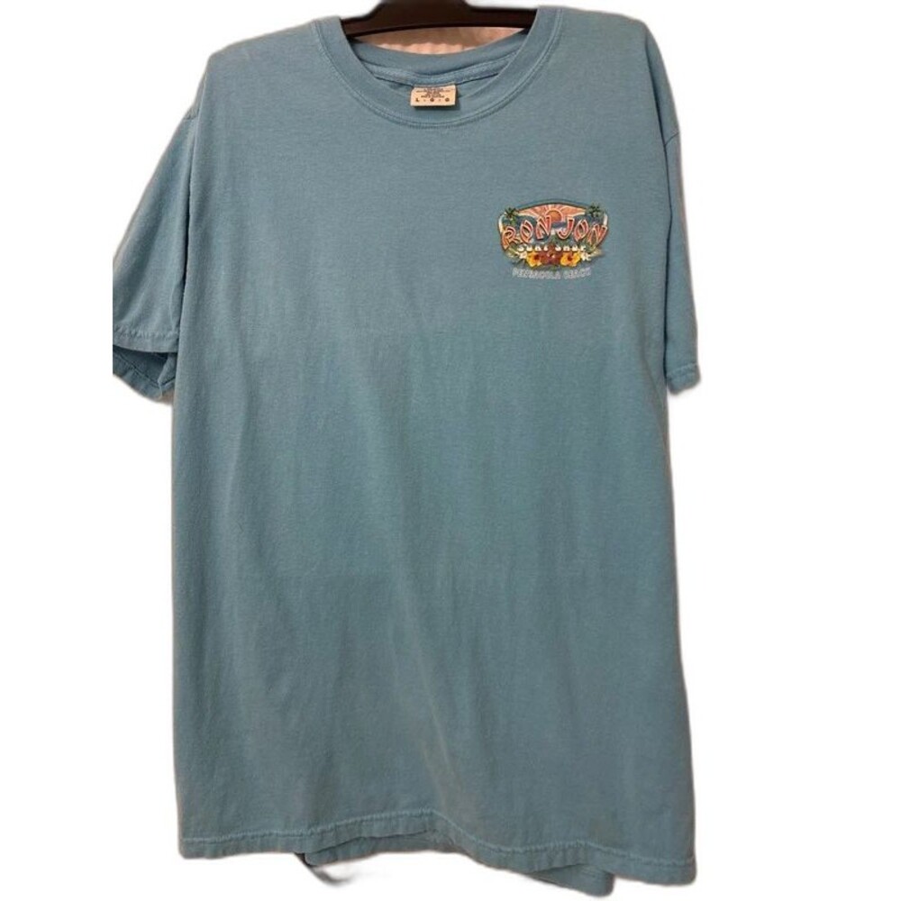 Ron Jon Surf Shop Pensacola Beach T Shirt Mens Large Blue Comfort Colors